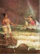 Raja Ravi Varma Sri Rama Vanquishing the Sea oil painting